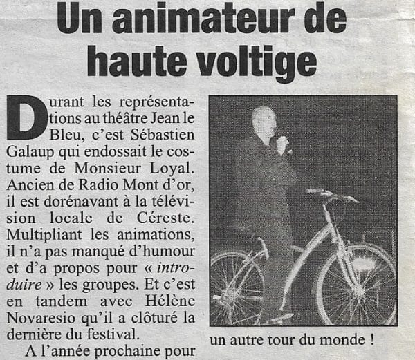 article-presse-compétence animateur-Sébastien Galaup-présentateur-scène