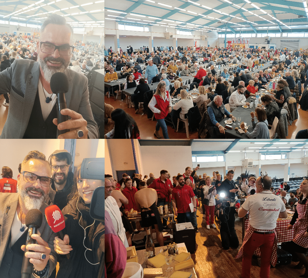 Championnat de France de fondue fromagère animateur micro-Sébastien GALAUP- concours-Montrèjau-Occitanie